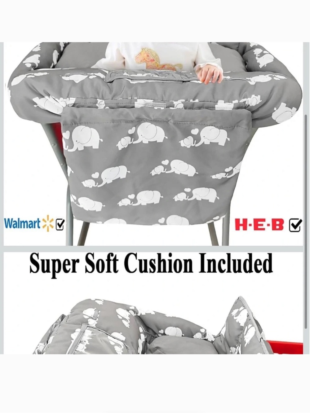 Infant Shopping Cart Cover and Cushion - Picture 3 of 5
